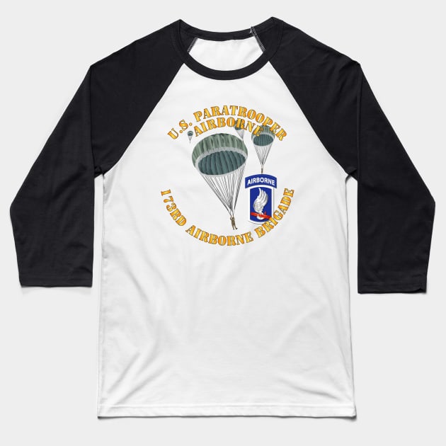 Army - US Paratrooper - 173rd Airborne Bde wo Shadow Baseball T-Shirt by twix123844